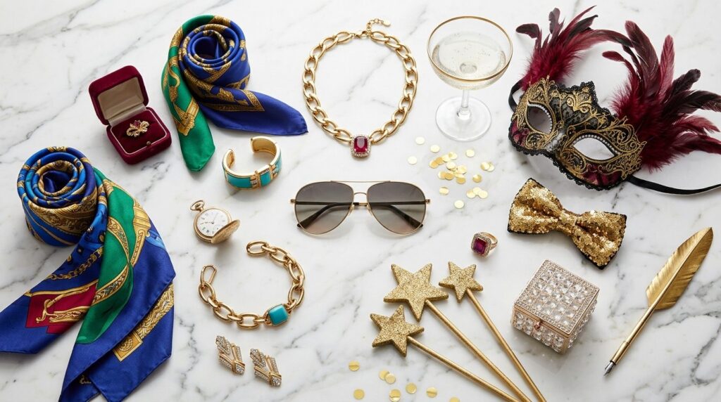 Flat lay product photography, 16:9 aspect ratio, editorial s